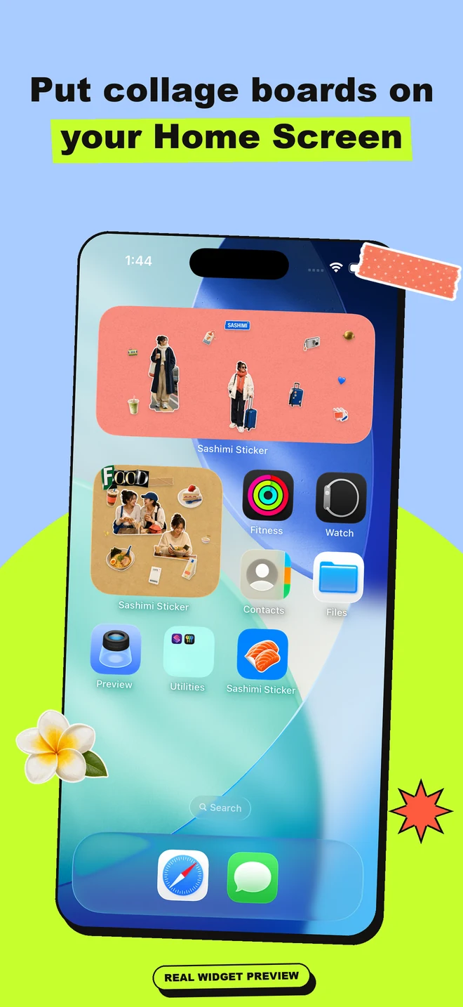 Display collage widgets — actual app screen